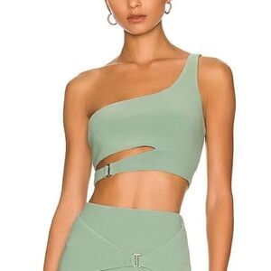 Bec + Bridge Top Women’s 8 Ivy Moss Green Asymmetrical Crop NWT